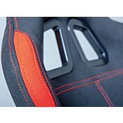 Poltrona da gaming in ecopelle nero/rossa, ruote con freno