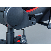 Poltrona da gaming in ecopelle nero/rossa, ruote con freno