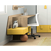 Scrivania Alpa per camerette in finitura Bianco Opaco e Papaya