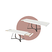 Tavolo moderno allungabile Ambra  in finitura Calacatta e Grigio nero opaco