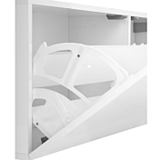 Scarpiera singola, design orizzontale e moderno, finitura Bianco Lucido e Pero