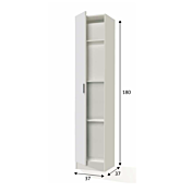 Armadio multiuso con ripiani, ad un anta, finitura bianca