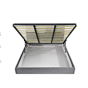 Letto contenitore matrimoiale Skat in ecopelle bianco ottico