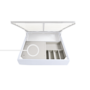 Letto contenitore matrimoiale Skat in ecopelle bianco ottico