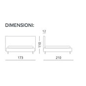 Letti matrimoniali con cassettone, letto in tessuto color Roma Marrone