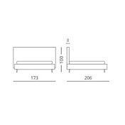 Letto matrimoniale con contenitore, ecopelle color Piuma Bianco