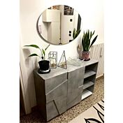 Madia particolare con disegni geometrici, finitura Beton