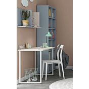 Scrivania moderna con gambe in metallo in finitura Noce brina