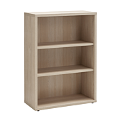 Librerie Leonardo basse con ante e ripiani in finitura Rovere e Nero chalet 