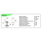 Poltrona operativa da ufficio con schienale curvo, Nera