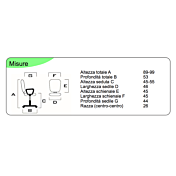 Poltrona operativa da ufficio con schienale curvo, ecopelle Nera