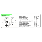 Poltrona operativa da ufficio con braccioli a T, Nera e Blu