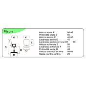 Poltrona operativa da ufficio con schienale reclinabile, Nera