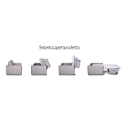 Divano letto moderno, 3 posti in tessuto Antracite