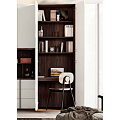 Armadio 8 ante battenti con zona studio, Bianco altea e Grigio seta