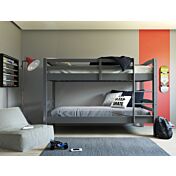 Letti mini castello in legno massello, finitura Grigio scuro