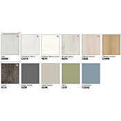 Comò moderno con apertura push-pull e piedini in finitura Grigio dorian