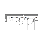 Cameretta completa in Blu reale e Gessato canapa
