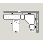 Camerette bambina, camera a ponte con cabina in Peonia, Gessato cenere e Bianco frassino