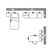 Camera completa per ragazzi in Salvia, Girasole e Gessato canapa