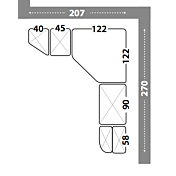 Armadio con cabina a 7 ante battenti in Rovere ambra e Girasole
