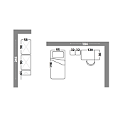 Cameretta completa bambina in finitura Bianco frassino e Peonia