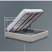 Letto in ferro moderno Inconel, finitura Nero grafite