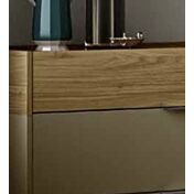 Comò moderno 3 cassetti, in finitura Noce Biondo e Grigio Argento