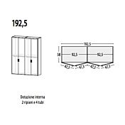 Armadio camerette Moretti Compact, Bianco frassino e Olmo