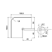 Cameretta ragazzi con armadio angolare, finitura Bianco altea, Grigio cenere, Corallo