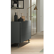 Comò moderno con 3 cassetti in finitura Grigio titanio