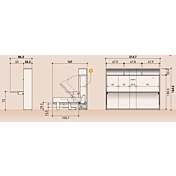 Letto a scomparsa con scrivania, finitura Domy, Natural wood