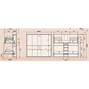 Letto castello a scomparsa, finitura Ciliegio bianco e Rovere white