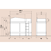 Letto castello Giallo zafferano, Desert e Bianco opaco