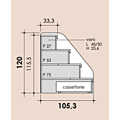 Letto soppalco per camerette, finitura Ciliegio bianco e Albicocca