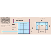 Letto soppalco con cabina e secondo letto, finitura Rovere dorian e Albicocca