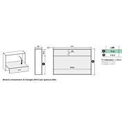 Cameretta Penelope con letto a scomparsa e armadio 2 ante, finitura Bianco Altea Corallo e Petrolio