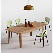Tavolo di design L.130 allungabile, color quercia, Made in Italy