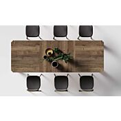 Tavolo di design L.160 allungabile, colore rovere tabacco, Made in Italy