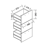 Madia multiuso 2 ante 3 cassetti in finitura Bianco lucido
