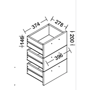 Madia multiuso 4 ante 3 cassetti in finitura Bianco lucido