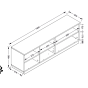 Mobile tv a 2 ante con ripiano in finitura Bianco lucido