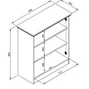 Credenza multiuso 2 ante in finitura Grigio antracite