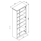 Armadio multiuso Grigio antracite, 5 ripiani ed 1 cassetto