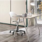 Scrivania lineare Made in Italy, colore Betulla, L.120