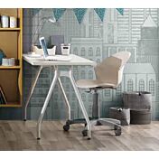 Scrivania lineare Made in Italy, colore Betulla, L.120