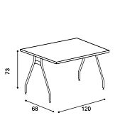 Scrivania lineare Made in Italy, colore Betulla, L.120