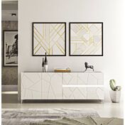 Madia 2 ante, 1 cassetto, 1 ribalta, con dettagli geometrici