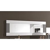 Madia 2 ante e 3 cassetti, bianco laccato e grigio, made in Italy