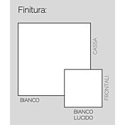 Madia 2 ante, 1 cassetto e 1 ribalta, bianco lucido, made in Italy